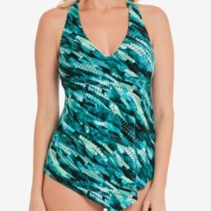 Aquarius Taylor Printed Halter Swim Top